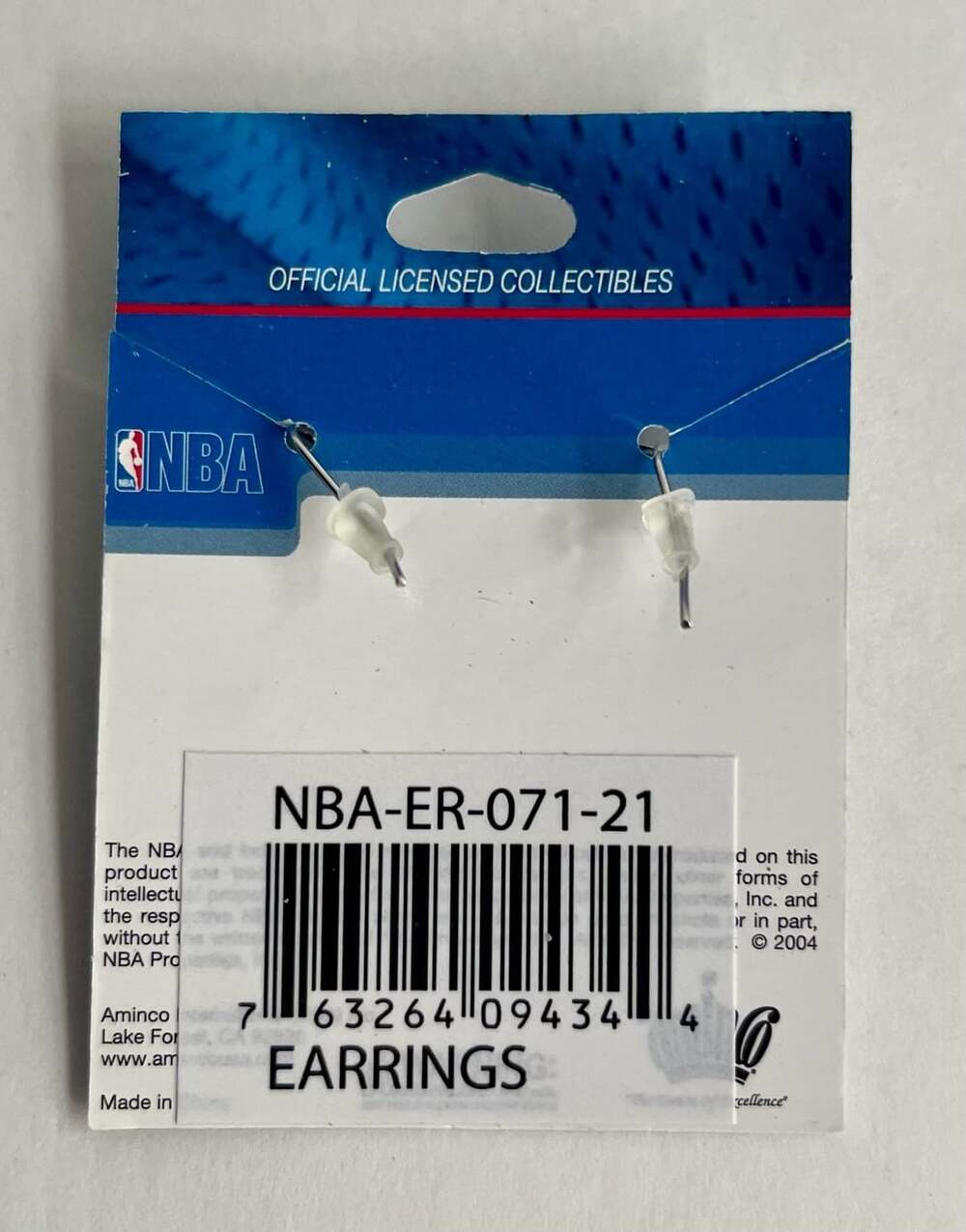 NBA Basketball Music Note Rhinestone Dangle Earrings Silver - Picture 2 of 2